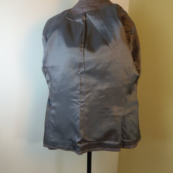 Vintage Vincent's Indiana Women's Brown Pinstripe Wool Blend Blazer 70s Costumer - Picture 9 of 12